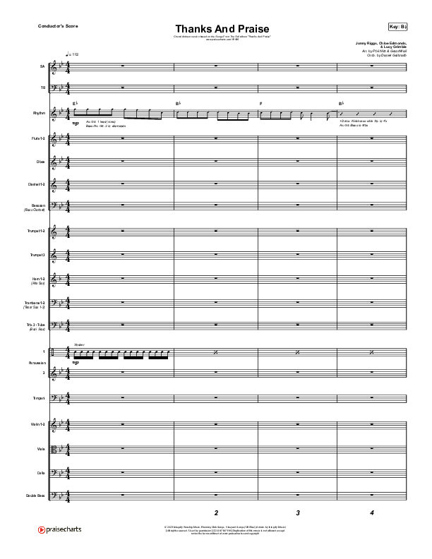 Thanks And Praise (Choral Anthem SATB) Conductor's Score (Songs From The Soil / Lucy Grimble / Philippa Hanna / Rich DiCas / Arr. Phil Nitz)