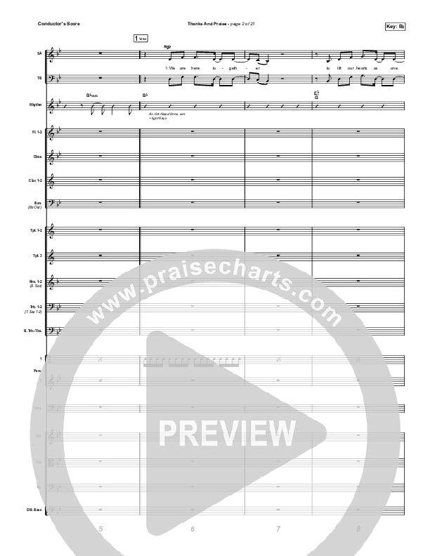 Thanks And Praise (Choral Anthem SATB) Conductor's Score (Songs From The Soil / Lucy Grimble / Philippa Hanna / Rich DiCas / Arr. Phil Nitz)