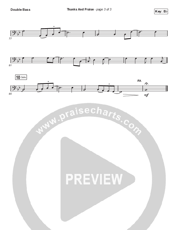 Thanks And Praise (Choral Anthem SATB) String Bass (Songs From The Soil / Lucy Grimble / Philippa Hanna / Rich DiCas / Arr. Phil Nitz)