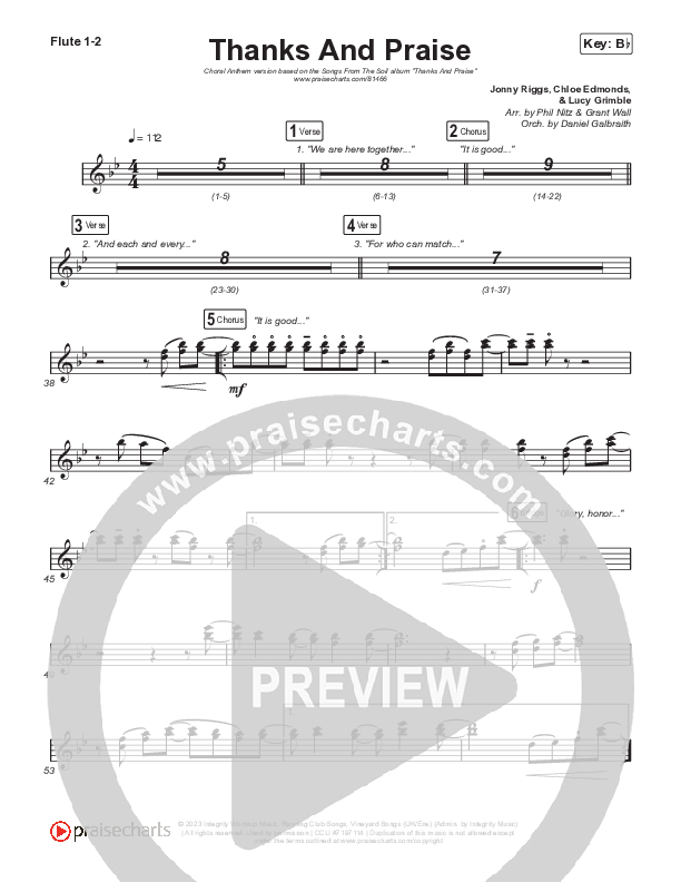Thanks And Praise (Choral Anthem SATB) Wind Pack (Songs From The Soil / Lucy Grimble / Philippa Hanna / Rich DiCas / Arr. Phil Nitz)