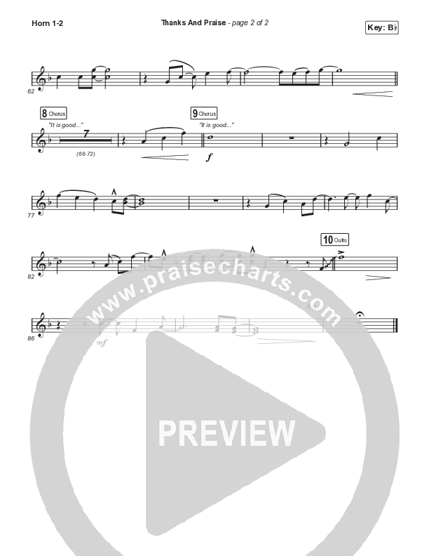 Thanks And Praise (Choral Anthem SATB) French Horn 1,2 (Songs From The Soil / Lucy Grimble / Philippa Hanna / Rich DiCas / Arr. Phil Nitz)