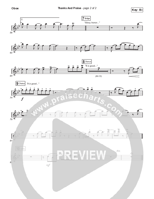 Thanks And Praise (Choral Anthem SATB) Oboe (Songs From The Soil / Lucy Grimble / Philippa Hanna / Rich DiCas / Arr. Phil Nitz)