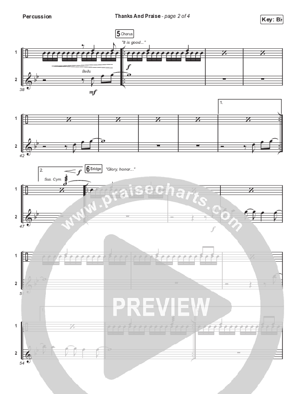 Thanks And Praise (Choral Anthem SATB) Percussion (Songs From The Soil / Lucy Grimble / Philippa Hanna / Rich DiCas / Arr. Phil Nitz)