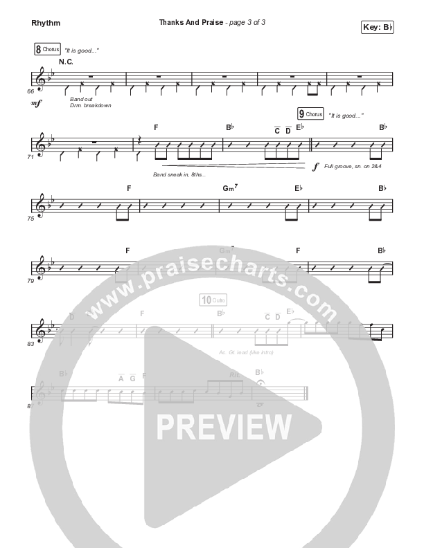 Thanks And Praise (Choral Anthem SATB) Rhythm Pack (Songs From The Soil / Lucy Grimble / Philippa Hanna / Rich DiCas / Arr. Phil Nitz)