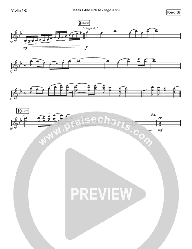 Thanks And Praise (Choral Anthem SATB) Violin 1,2 (Songs From The Soil / Lucy Grimble / Philippa Hanna / Rich DiCas / Arr. Phil Nitz)