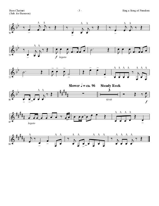 Sing A Song Of Freedom with This Land Is Your Land (Choral Anthem SATB) Bass Clarinet (Lillenas Choral / Arr. David Clydesdale)