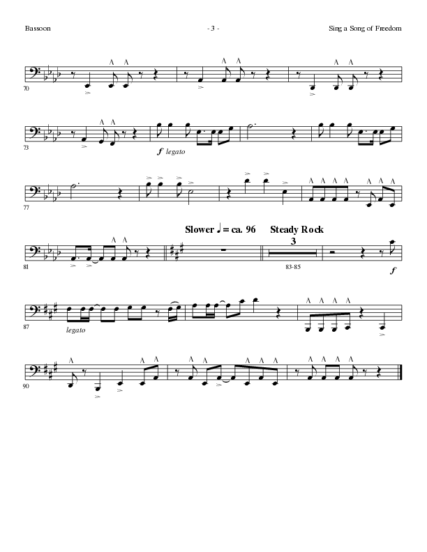 Sing A Song Of Freedom with This Land Is Your Land (Choral Anthem SATB) Bassoon (Lillenas Choral / Arr. David Clydesdale)