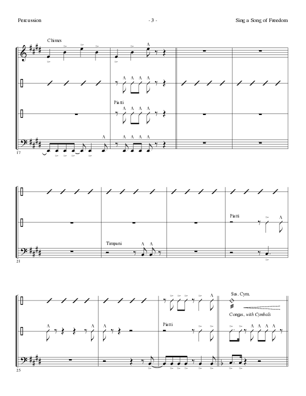Sing A Song Of Freedom with This Land Is Your Land (Choral Anthem SATB) Percussion (Lillenas Choral / Arr. David Clydesdale)