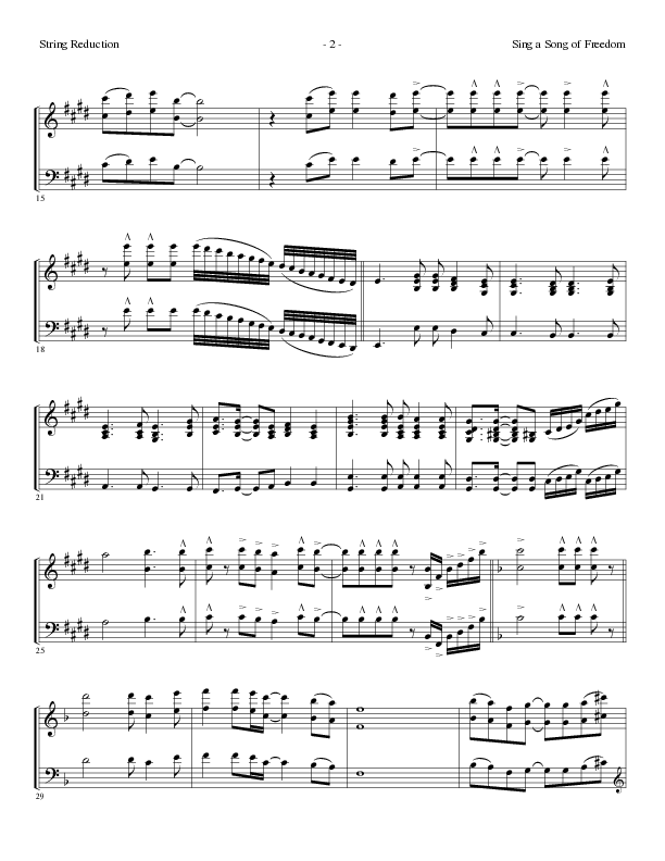 Sing A Song Of Freedom with This Land Is Your Land (Choral Anthem SATB) String Reduction (Lillenas Choral / Arr. David Clydesdale)
