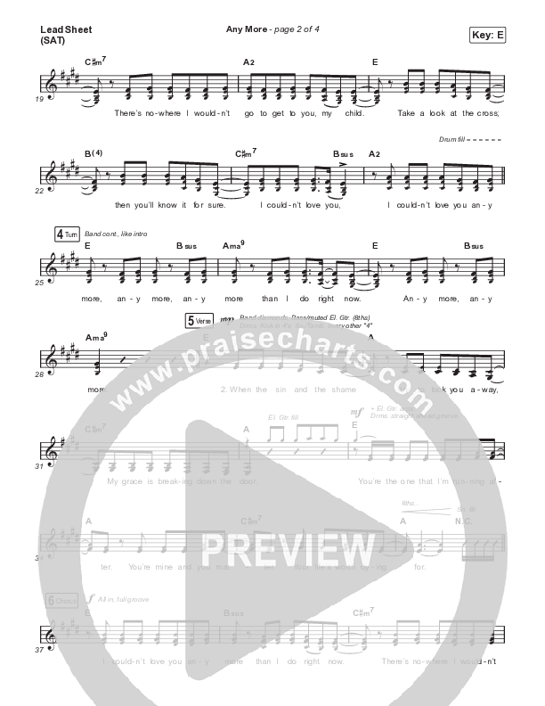 Any More Lead Sheet (SAT) (CAIN)