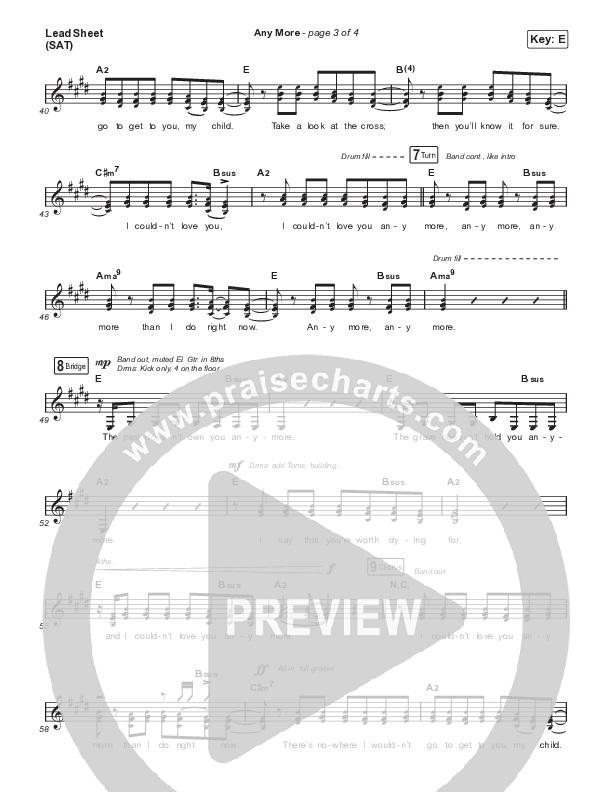 Any More Lead Sheet (SAT) (CAIN)