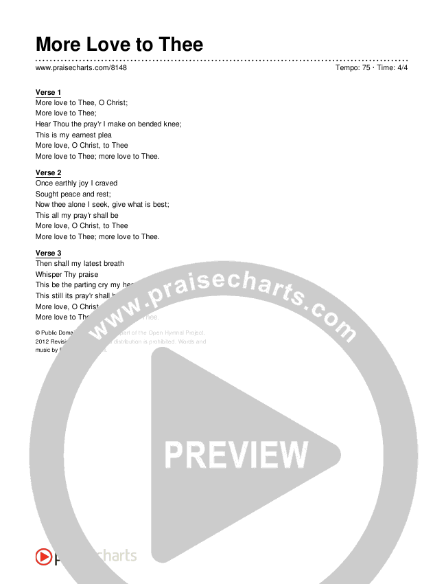 More Love to Thee Lyrics (Traditional Hymn)