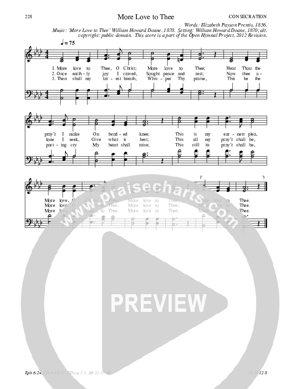 More Love to Thee Hymn Sheet (SATB) (Traditional Hymn)