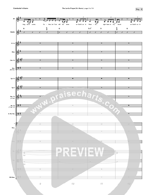 The Lord's Prayer (It's Yours) Conductor's Score (Matt Maher / TAYA)