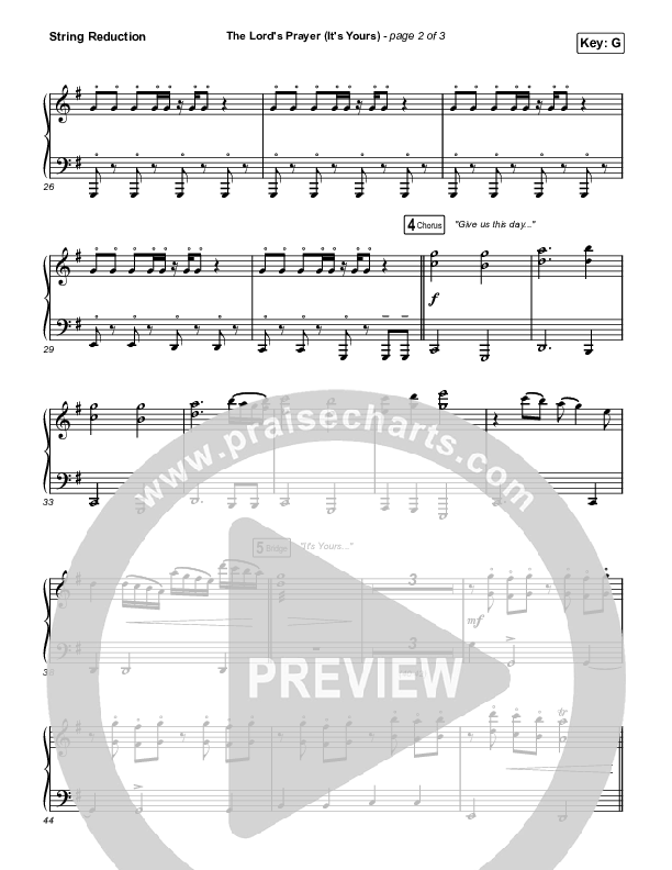 The Lord's Prayer (It's Yours) String Reduction (Matt Maher / TAYA)