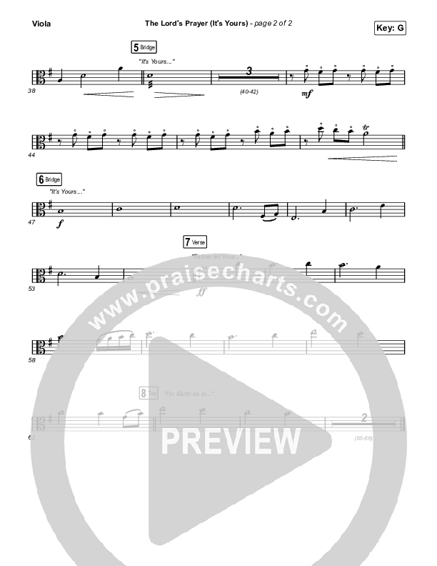 The Lord's Prayer (It's Yours) Viola (Matt Maher / TAYA)