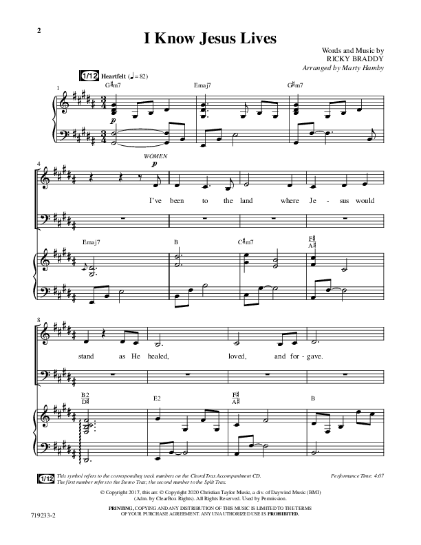 I Know Jesus Lives (Choral Anthem SATB) Anthem (SATB/Piano) (Word Music Choral / Arr. Marty Hamby)