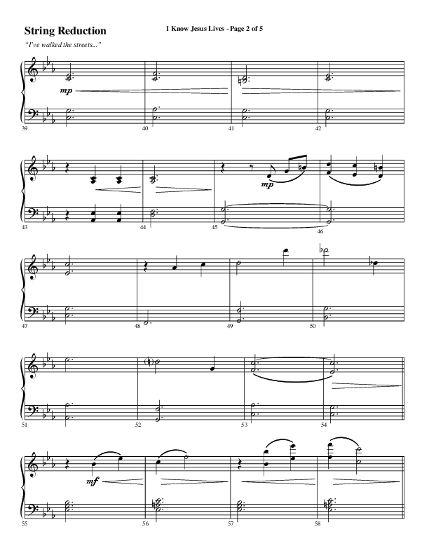 I Know Jesus Lives (Choral Anthem SATB) String Reduction (Word Music Choral / Arr. Marty Hamby)