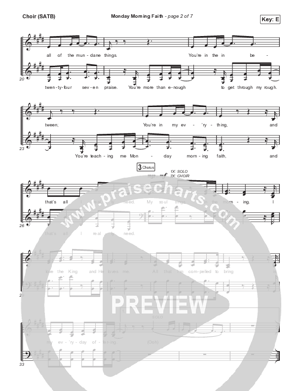 Monday Morning Faith (Live) Choir Sheet (SATB) (SEU Worship)