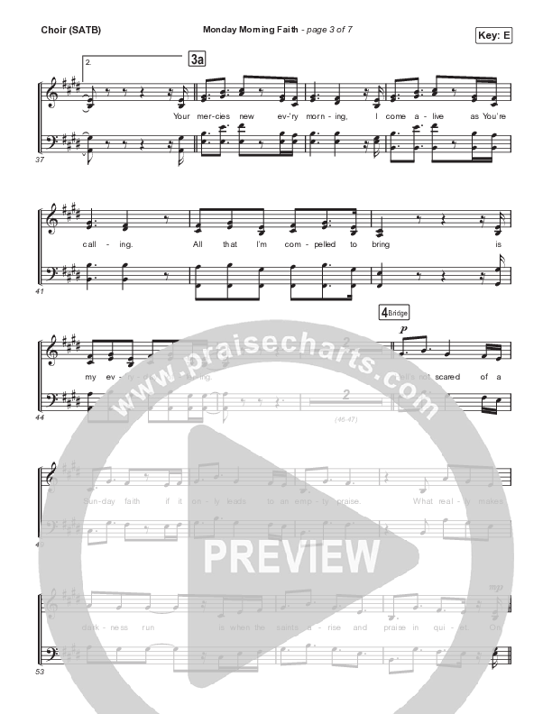 Monday Morning Faith (Live) Choir Sheet (SATB) (SEU Worship)