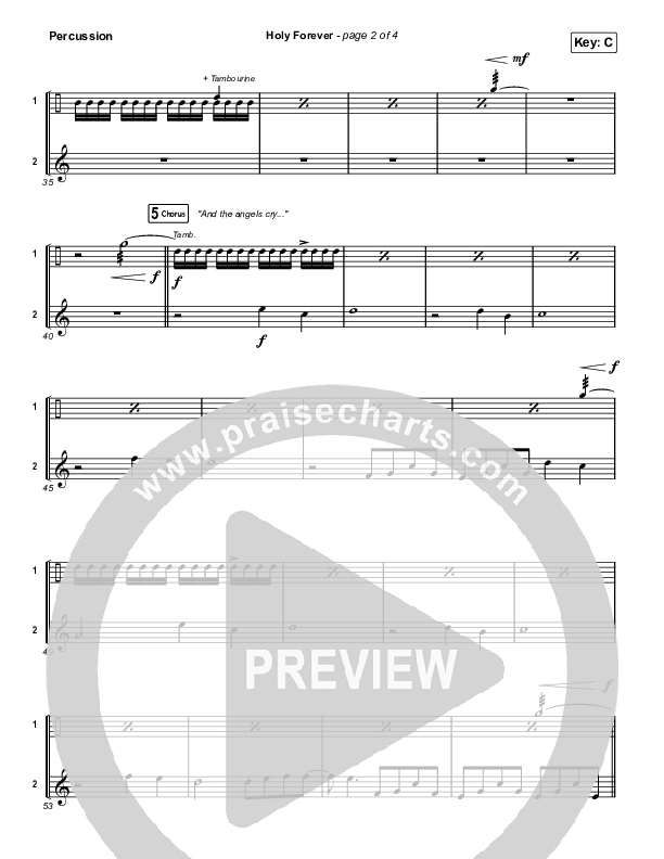 Holy Forever (Live From Good Friday) Percussion (Chris Tomlin / Jenn Johnson)