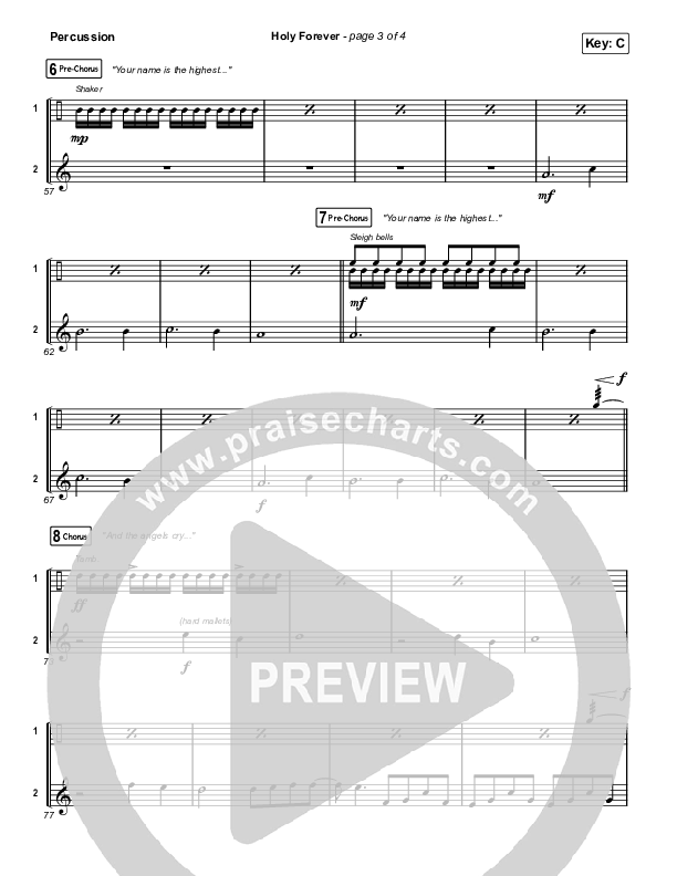 Holy Forever (Live From Good Friday) Percussion (Chris Tomlin / Jenn Johnson)