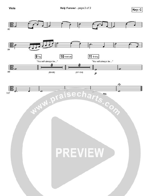 Holy Forever (Live From Good Friday) Viola (Chris Tomlin / Jenn Johnson)