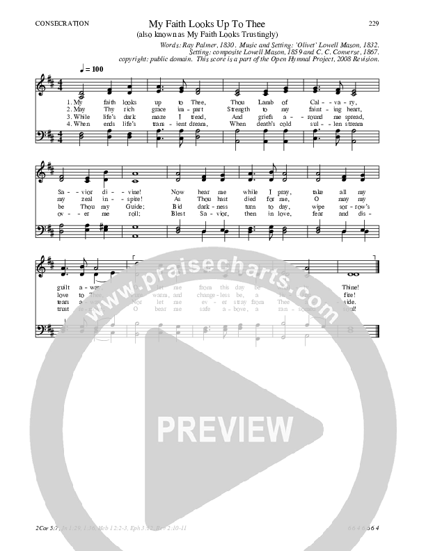My Faith Looks Up To Thee Hymn Sheet (SATB) (Traditional Hymn)