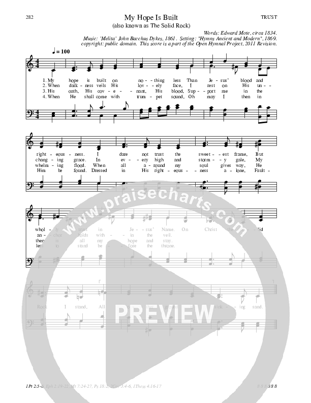 My Hope Is Built Hymn Sheet (SATB) (Traditional Hymn)
