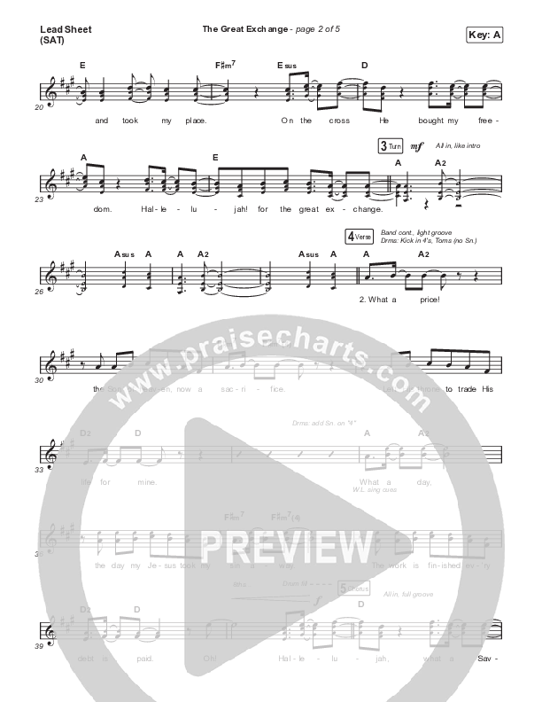 The Great Exchange (Live) Lead Sheet (SAT) (Justin Tweito)