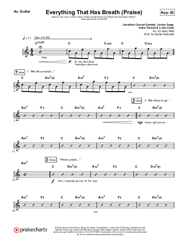 Everything That Has Breath (Praise) (Live) Acoustic Guitar (Jesus Culture / Bryan Torwalt / Katie Torwalt)