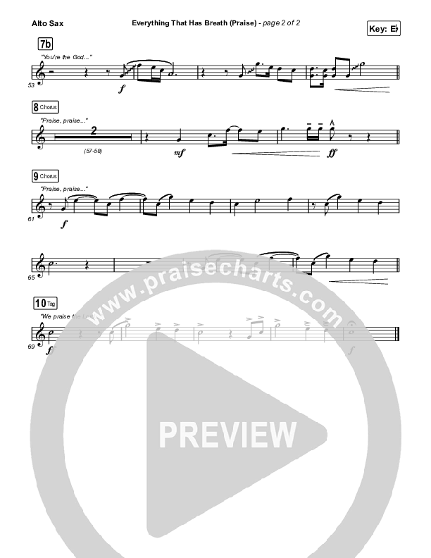 Everything That Has Breath (Praise) (Live) Sax Pack (Jesus Culture / Bryan Torwalt / Katie Torwalt)