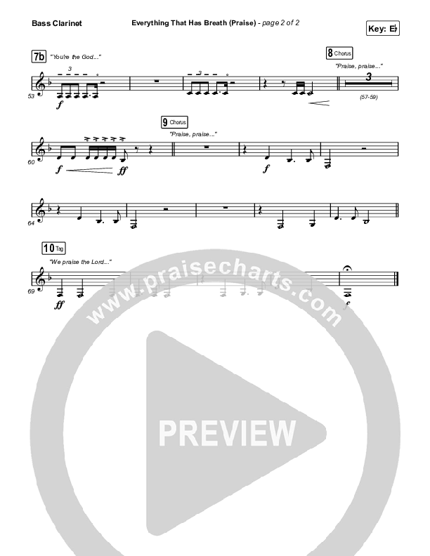 Everything That Has Breath (Praise) (Live) Bass Clarinet (Jesus Culture / Bryan Torwalt / Katie Torwalt)