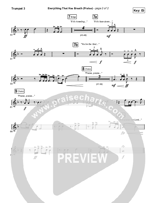 Everything That Has Breath (Praise) (Live) Trumpet 3 (Jesus Culture / Bryan Torwalt / Katie Torwalt)