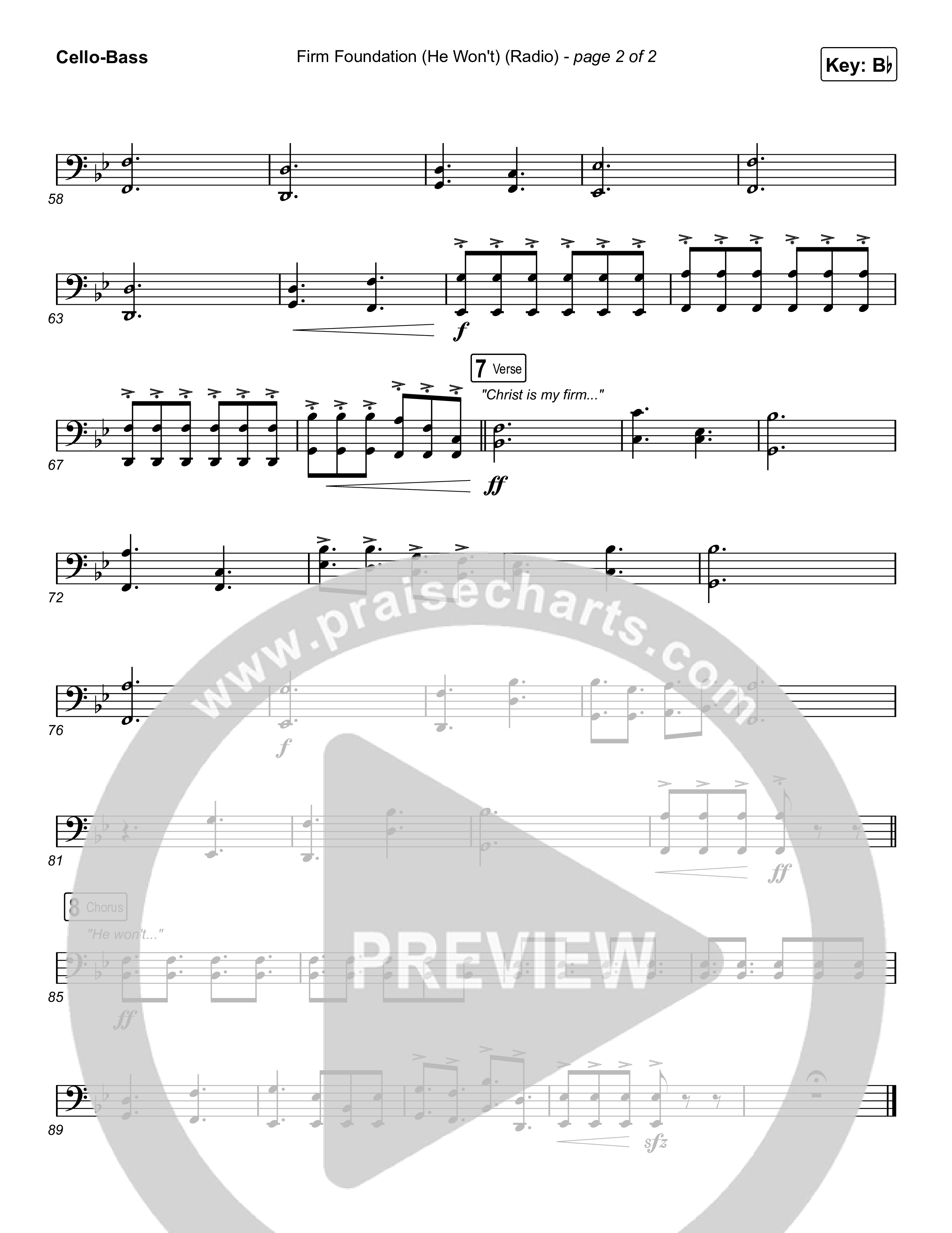 Firm Foundation (He Won't) (Radio) Cello/Bass (Cody Carnes)