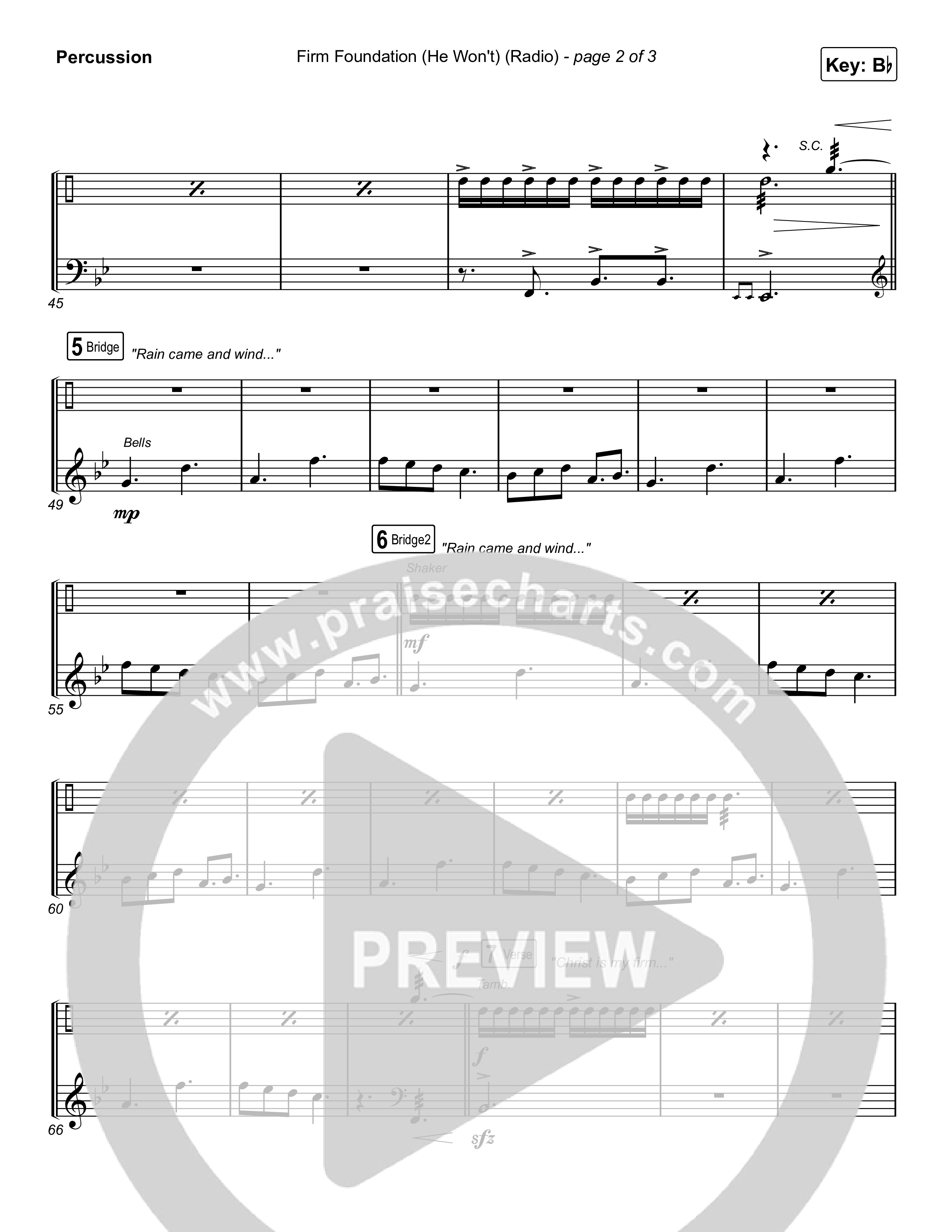 Firm Foundation (He Won't) (Radio) Percussion (Cody Carnes)