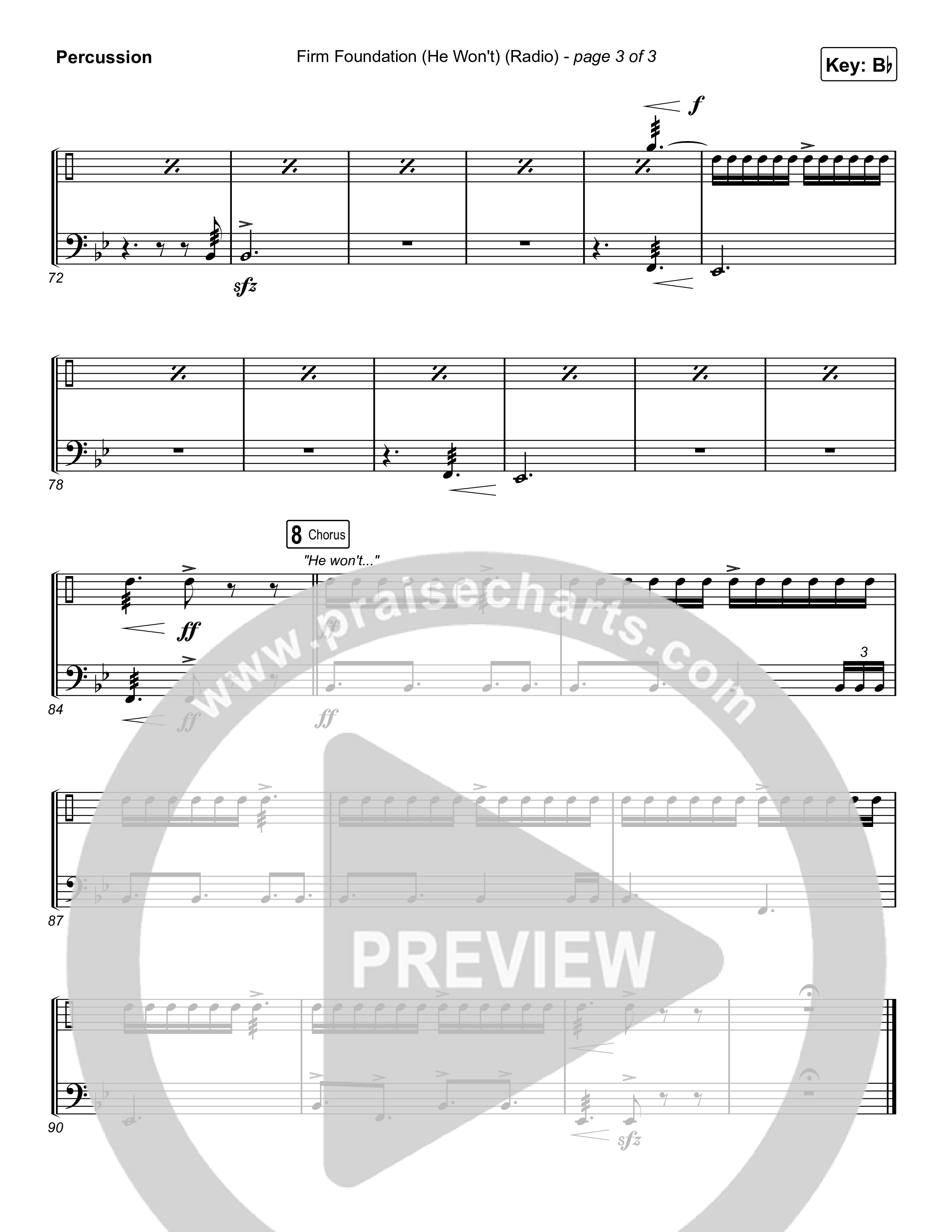 Firm Foundation (He Won't) (Radio) Percussion (Cody Carnes)