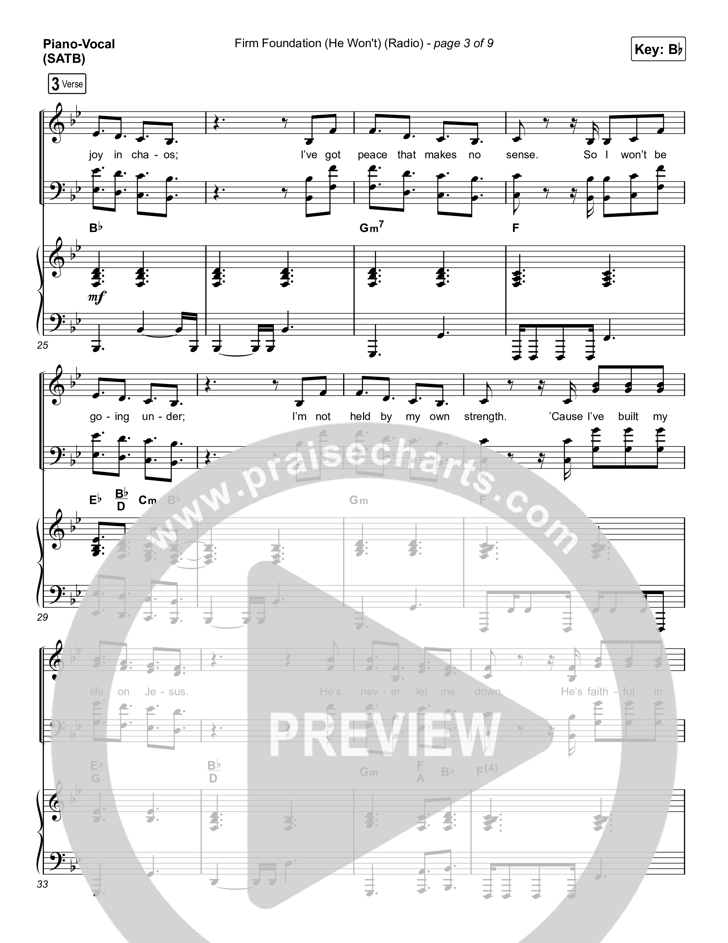 Firm Foundation (He Won't) (Radio) Sheet Music PDF (Cody Carnes