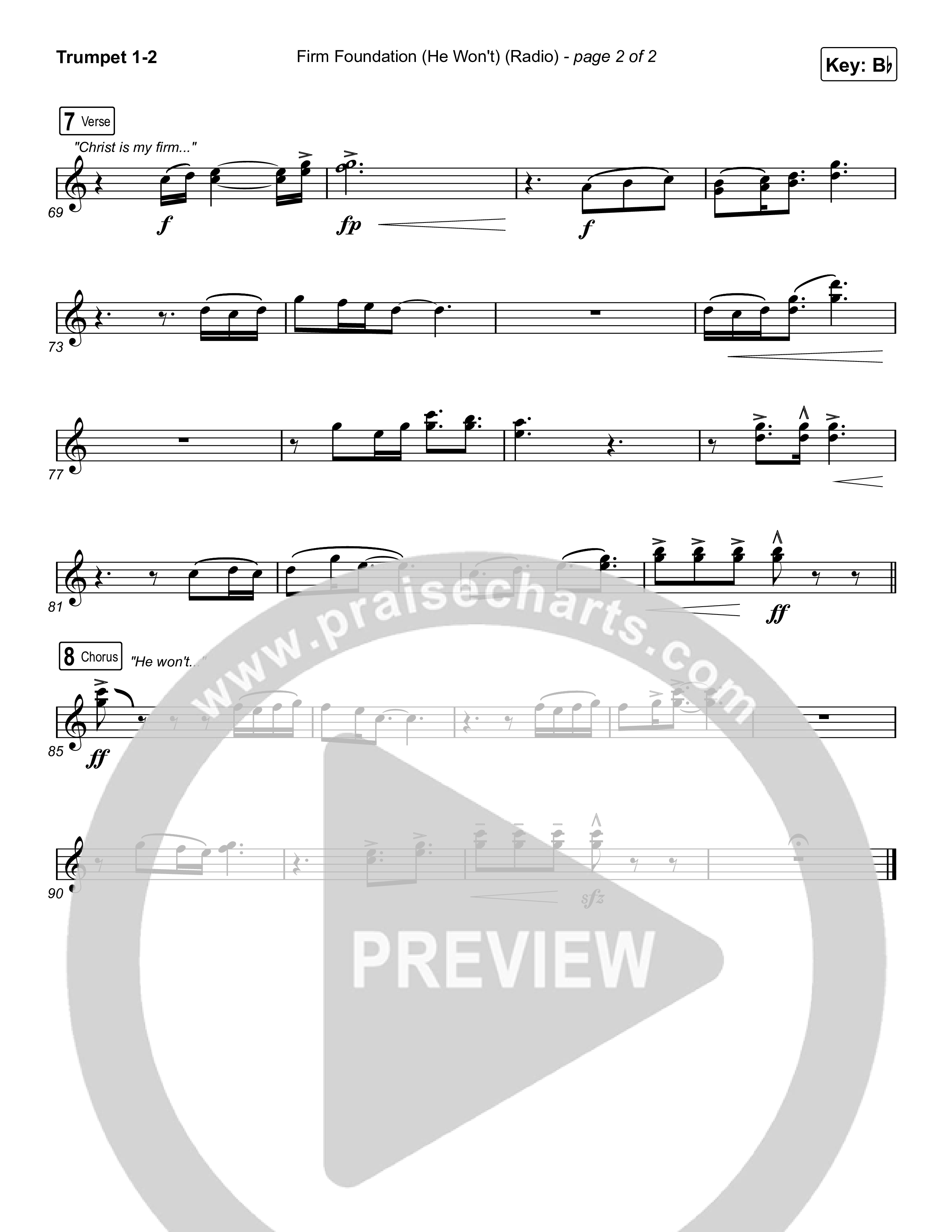 Firm Foundation (He Won't) (Radio) Trumpet 1,2 (Cody Carnes)