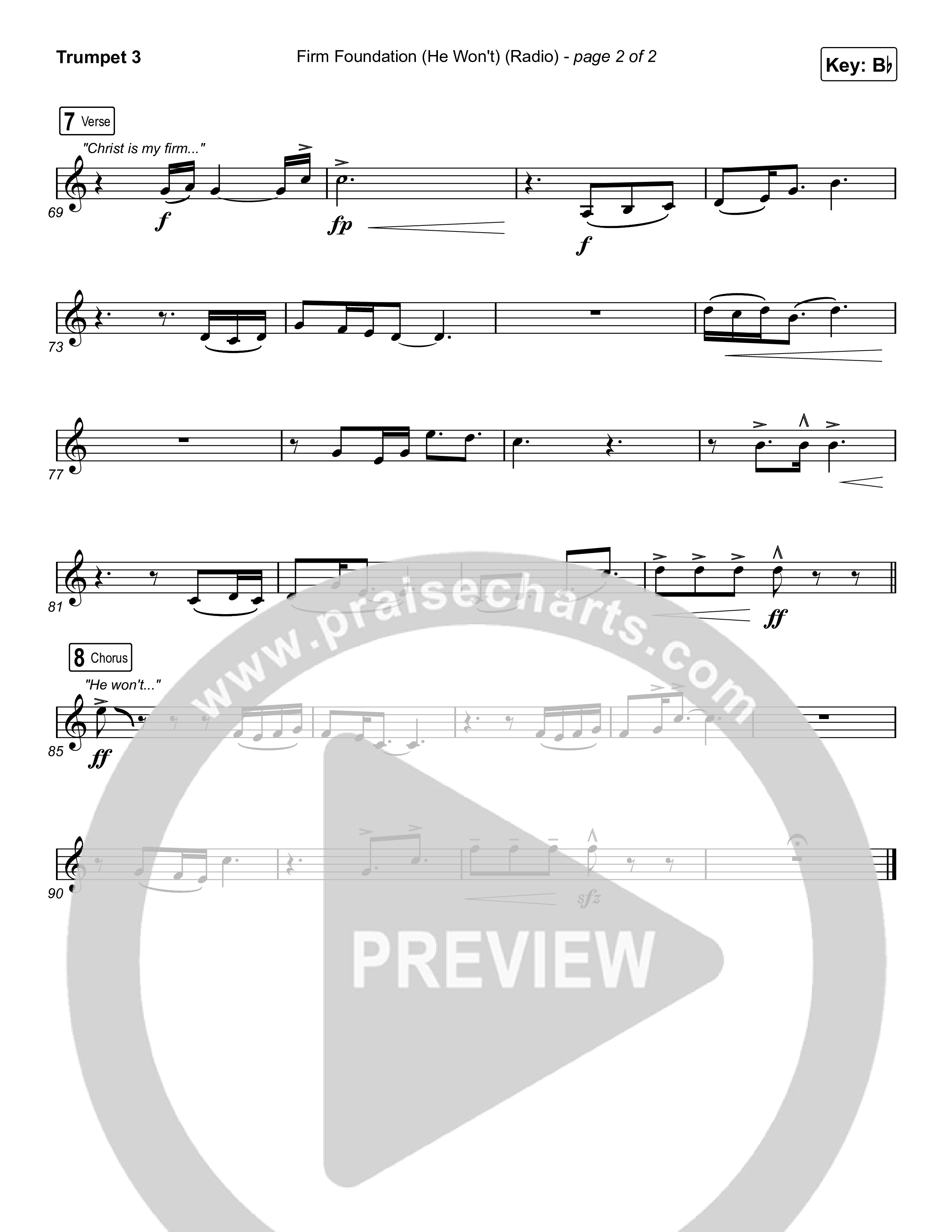 Firm Foundation (He Won't) (Radio) Trumpet 3 (Cody Carnes)