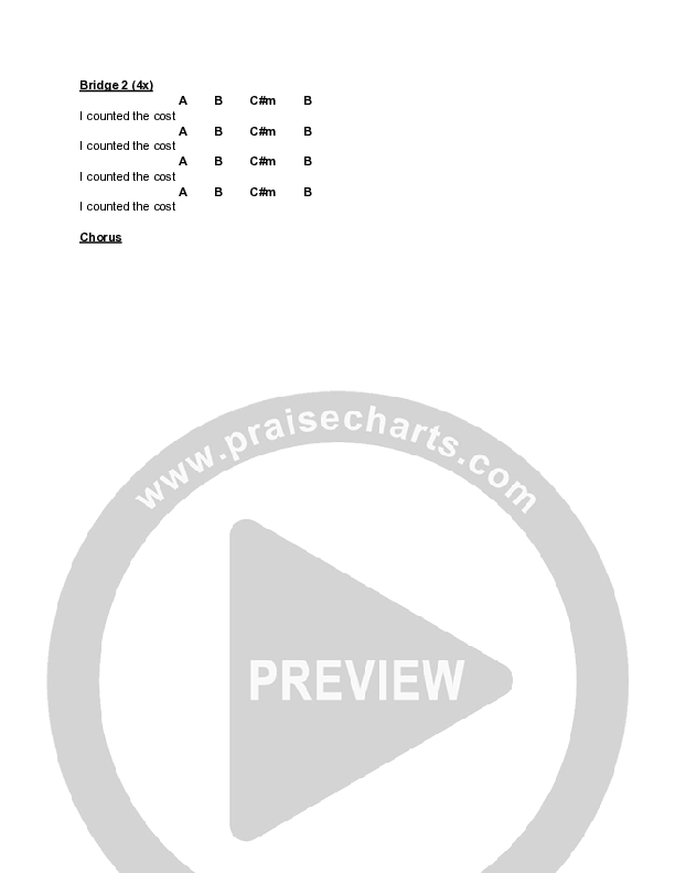 Costly (Live) Chord Chart (Naomi Raine)