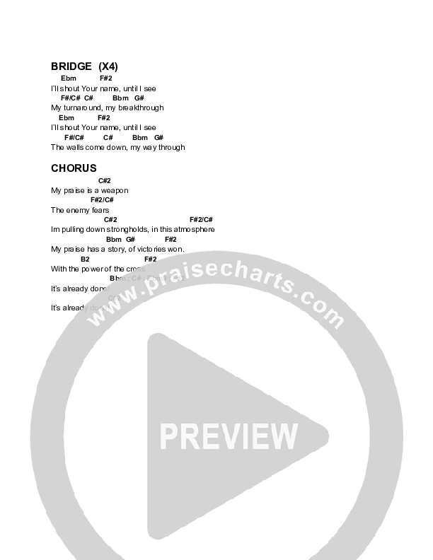 It's Already Done Chord Chart (Shaun P)