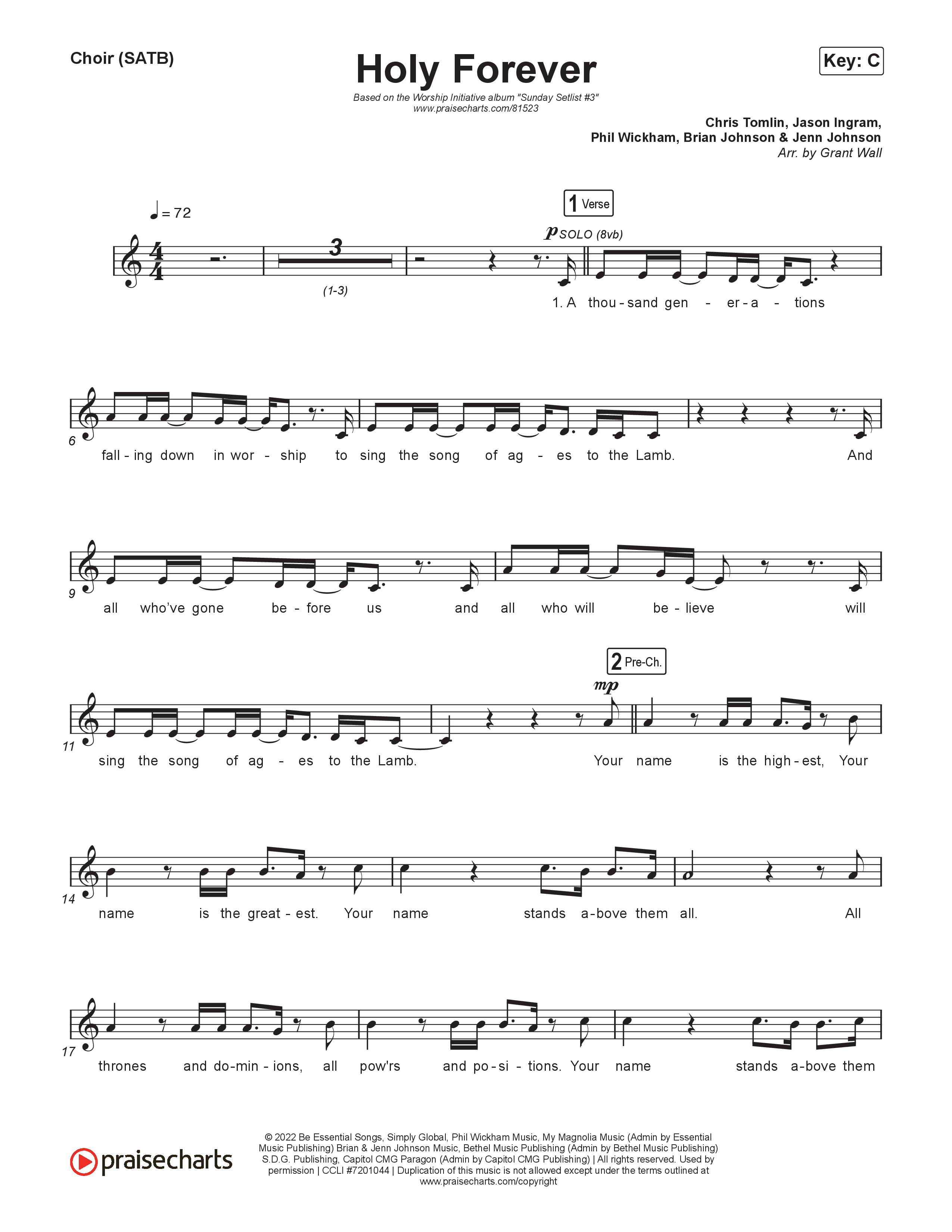 Holy Forever Choir Sheet (SATB) (The Worship Initiative)