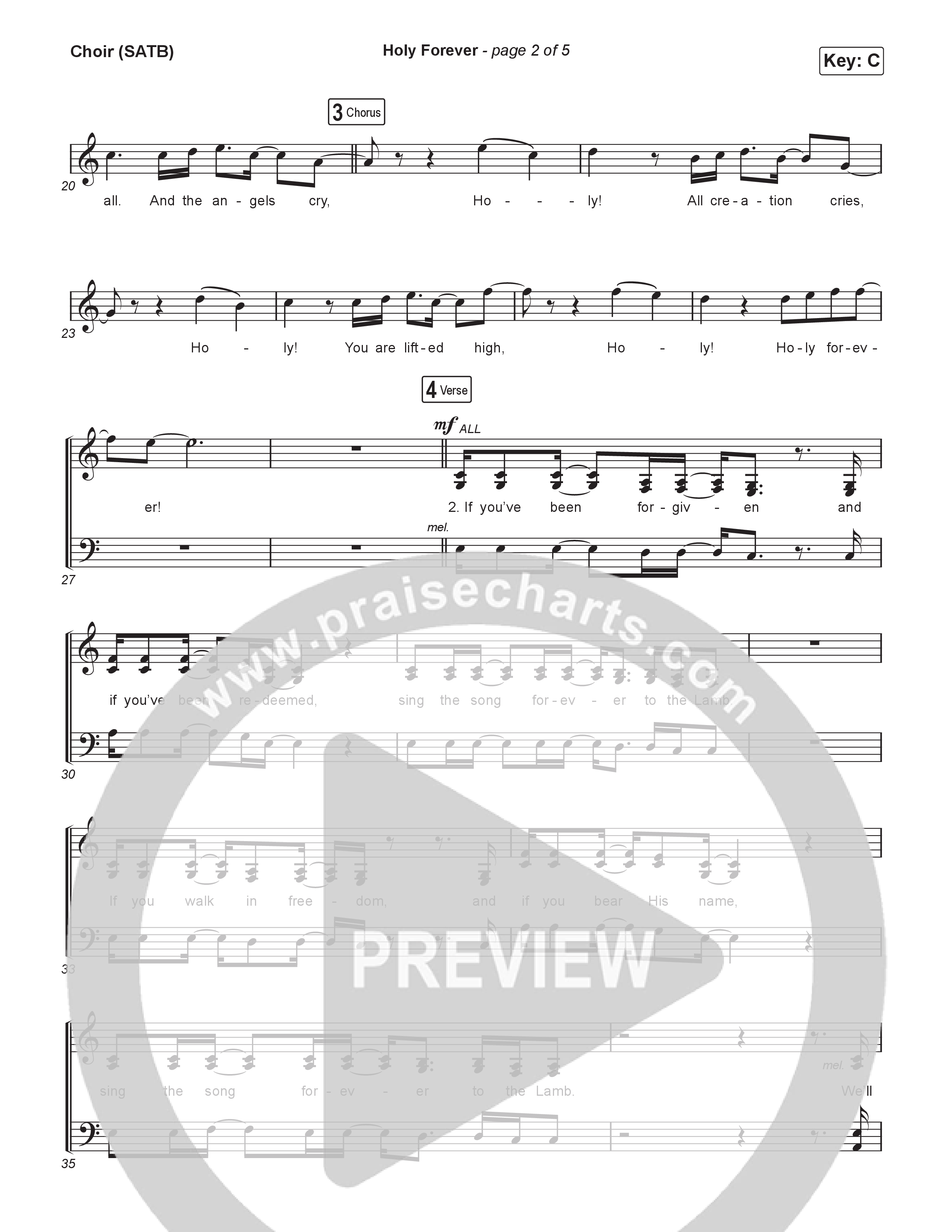 Holy Forever Choir Sheet (SATB) (The Worship Initiative)