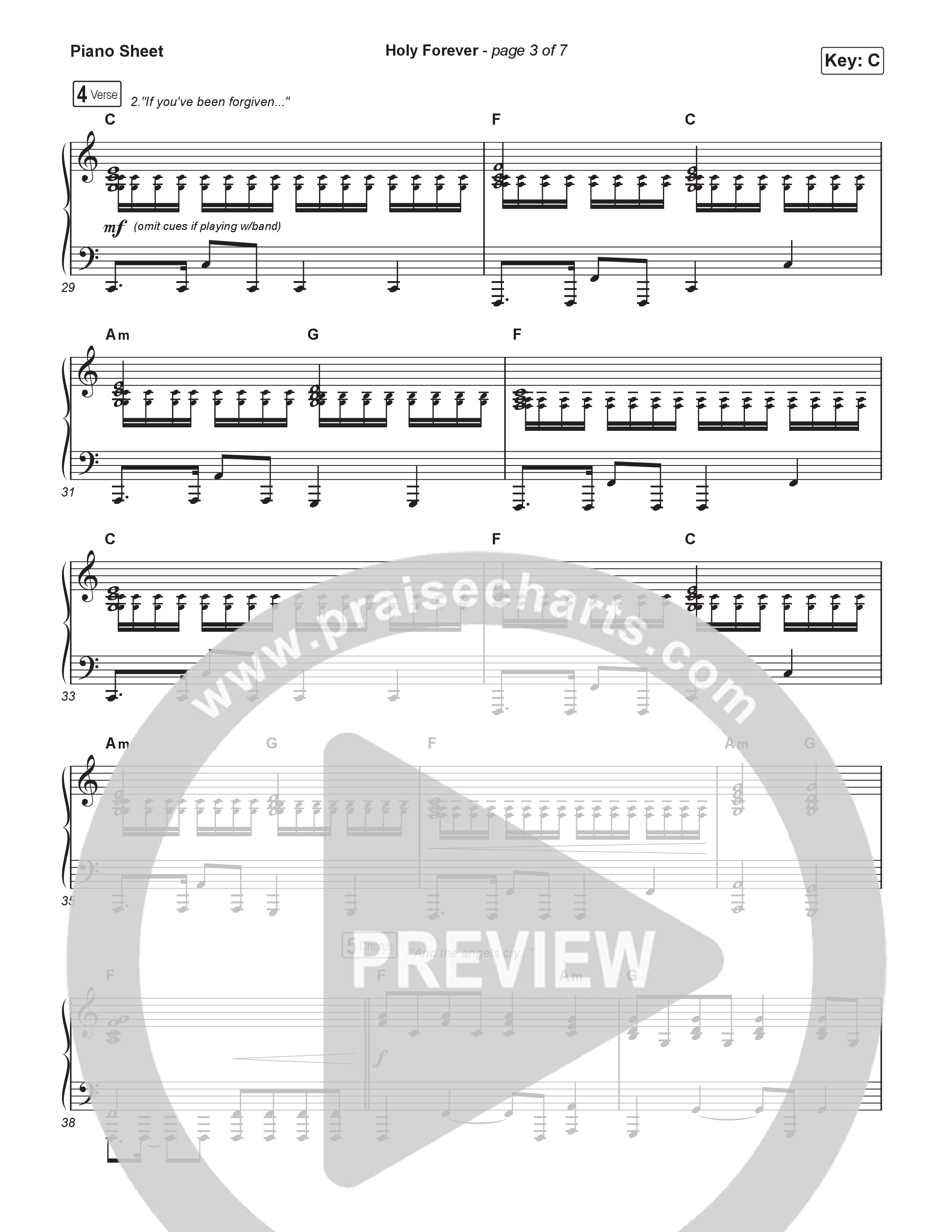 Holy Forever Piano Sheet (The Worship Initiative)