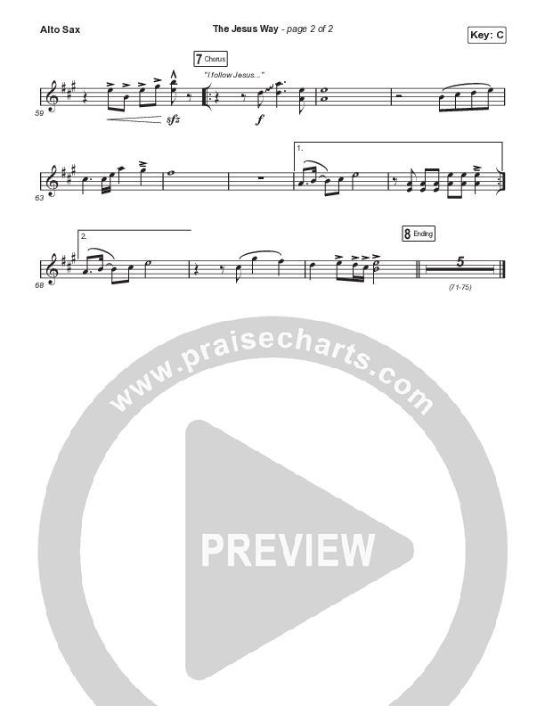 The Jesus Way (Choral Anthem SATB) Alto Sax (Phil Wickham / Arr. Mason Brown)
