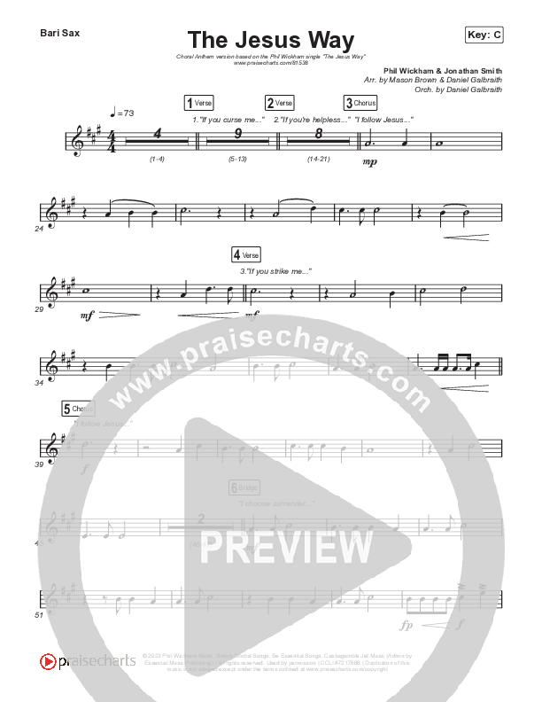 The Jesus Way (Choral Anthem SATB) Bari Sax (Phil Wickham / Arr. Mason Brown)