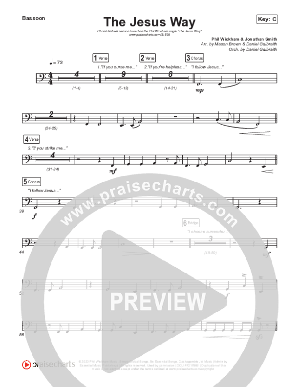 The Jesus Way (Choral Anthem SATB) Bassoon (Phil Wickham / Arr. Mason Brown)