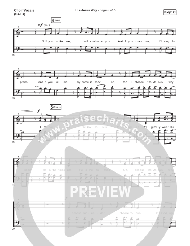 The Jesus Way (Choral Anthem SATB) Choir Sheet (SATB) (Phil Wickham / Arr. Mason Brown)