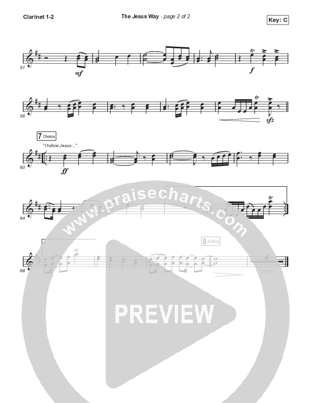 The Jesus Way (Choral Anthem SATB) Clarinet 1/2 (Phil Wickham / Arr. Mason Brown)